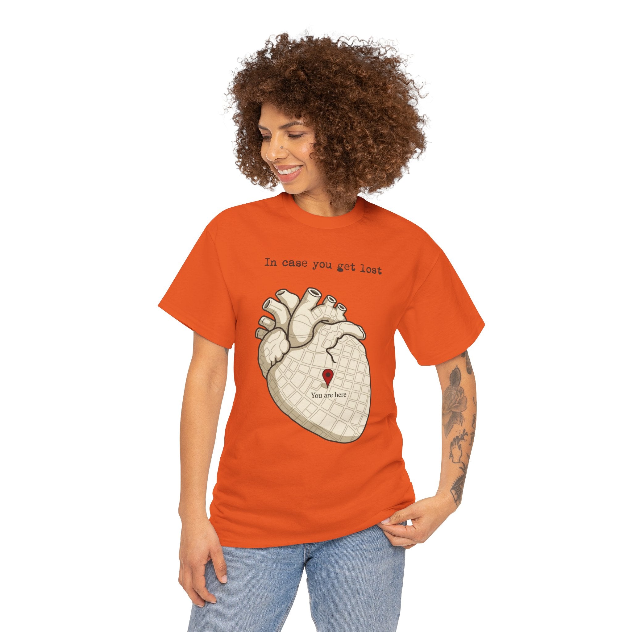 “In case you get lost” Heart Map — T-Shirt