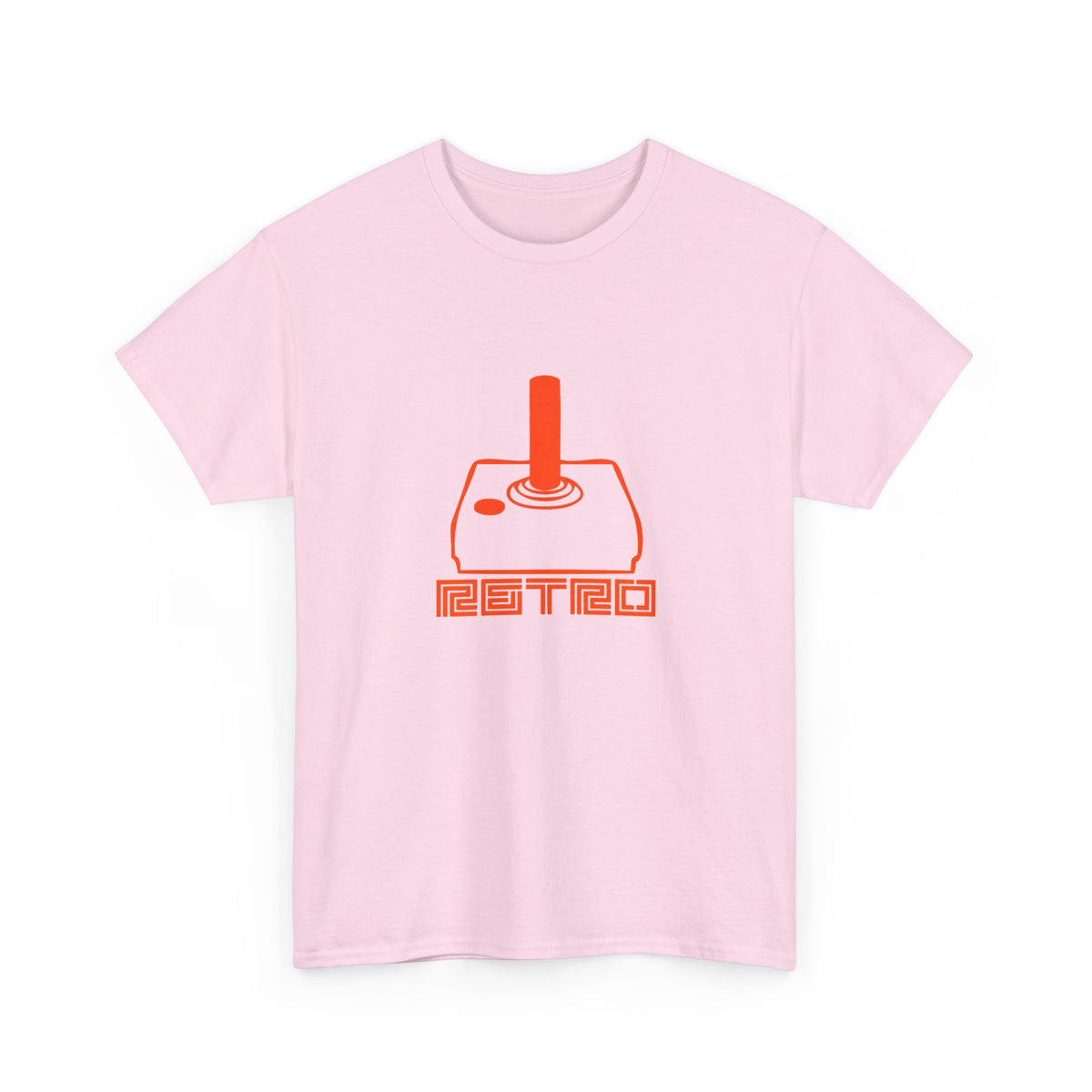 Retro Arcade Joystick T-Shirt in Light Pink – nostalgic gaming graphic tee