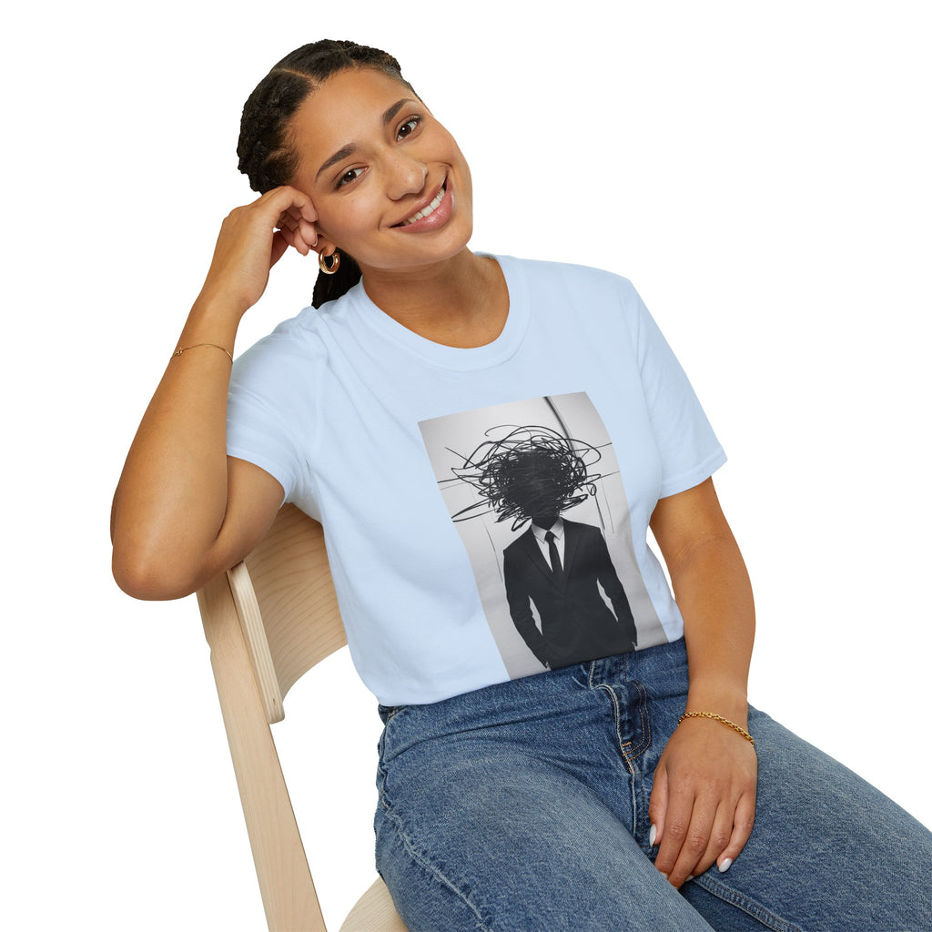 Abstract Scribble Head — T‑Shirt