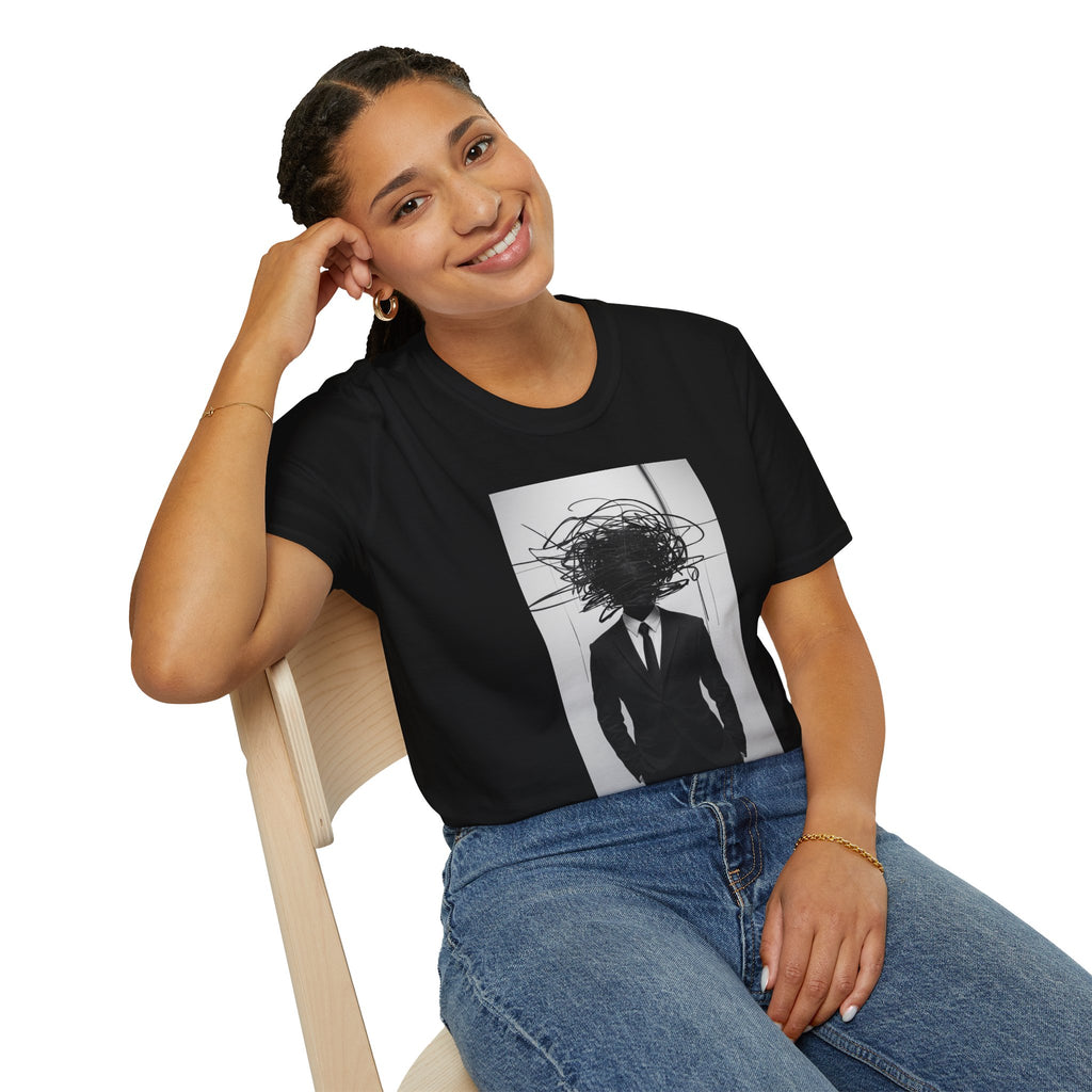 Abstract Scribble Head — T‑Shirt