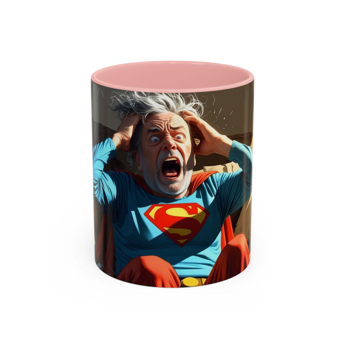 What the F Mug in Pink – superhero grandpa funny humor mug