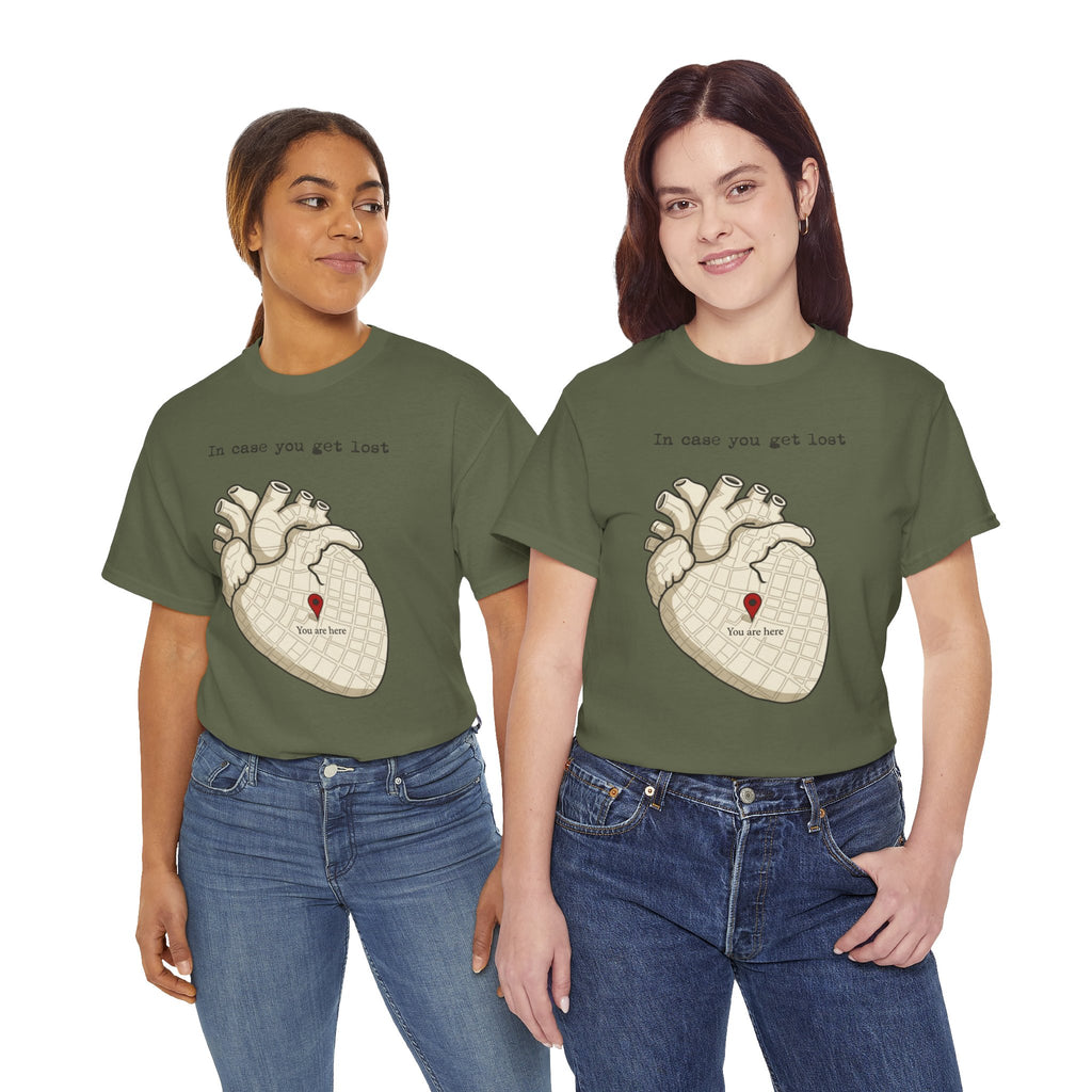 “In case you get lost” Heart Map — T-Shirt