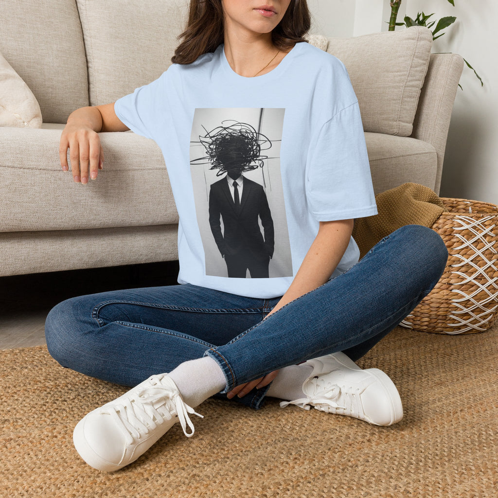 Abstract Scribble Head — T‑Shirt