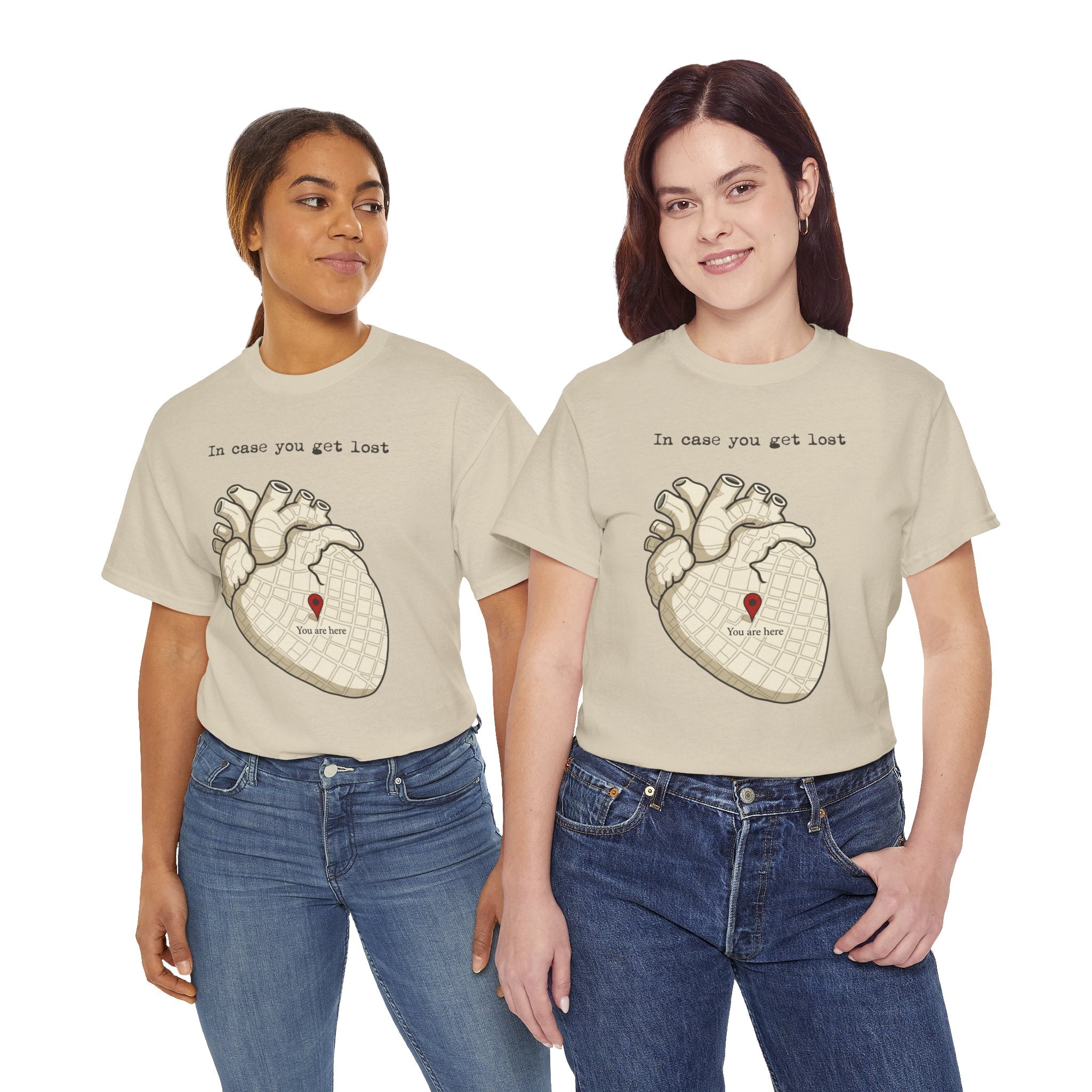 “In case you get lost” Heart Map — T-Shirt