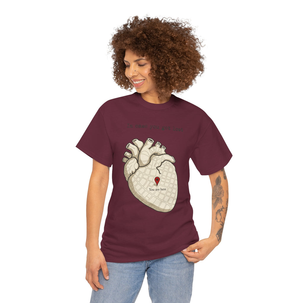 “In case you get lost” Heart Map — T-Shirt