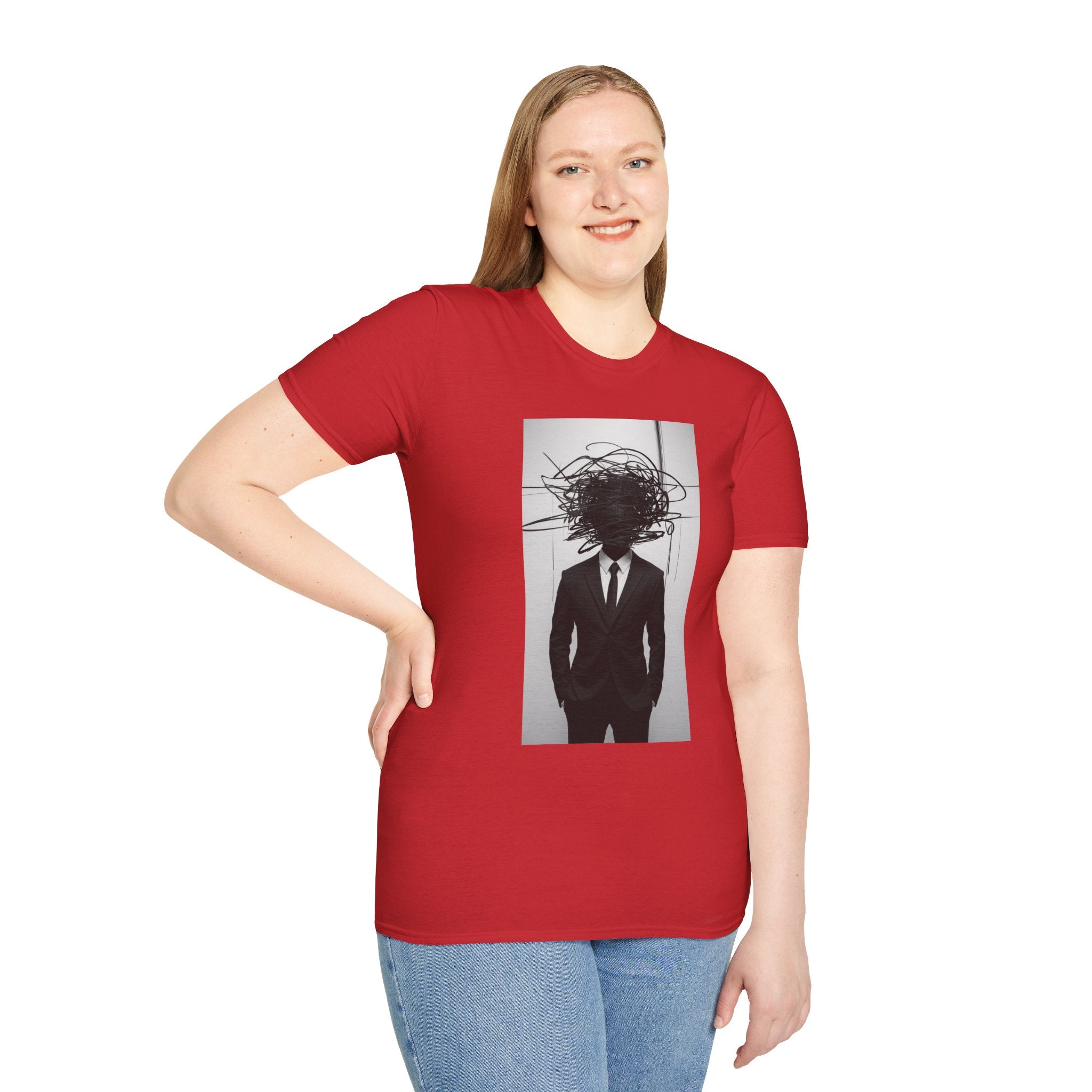 Abstract Scribble Head — T‑Shirt