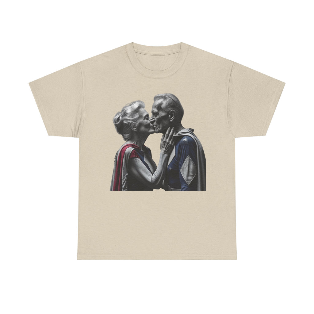 Kissing Old Superheroes T-Shirt – Pop Culture Graphic Tee