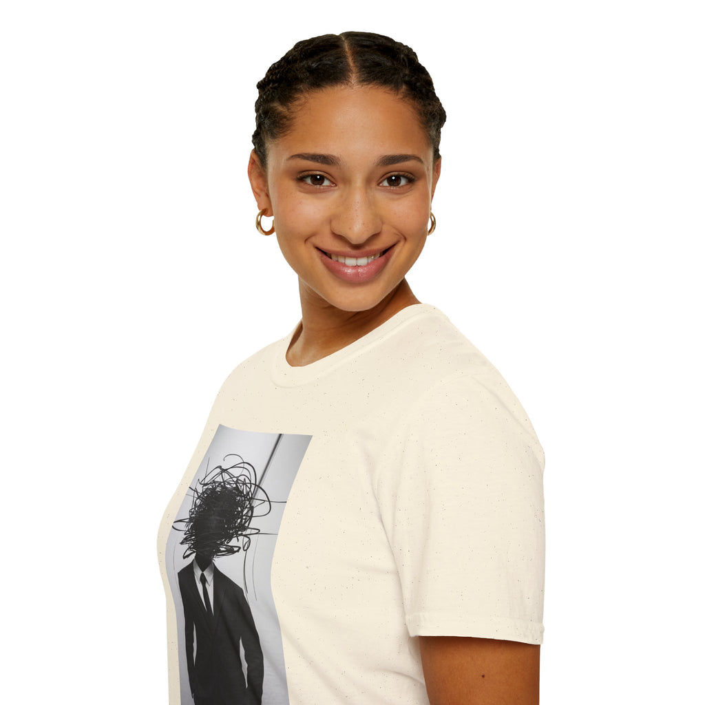 Abstract Scribble Head — T‑Shirt