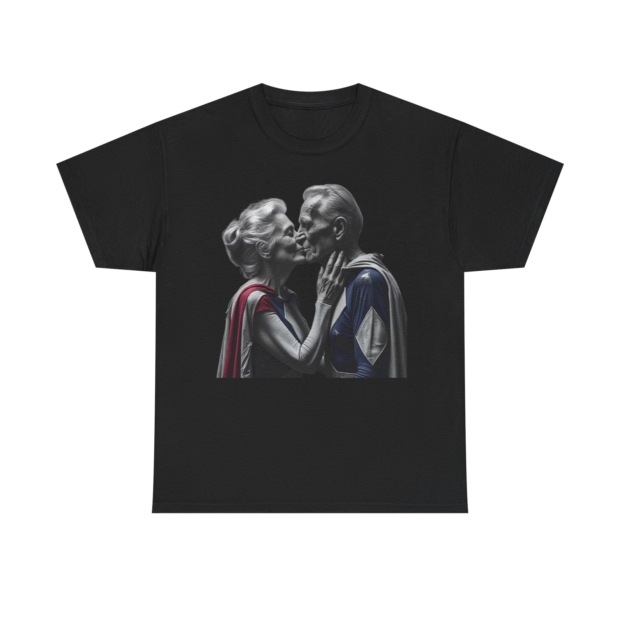 Kissing Old Superheroes — T‑Shirt