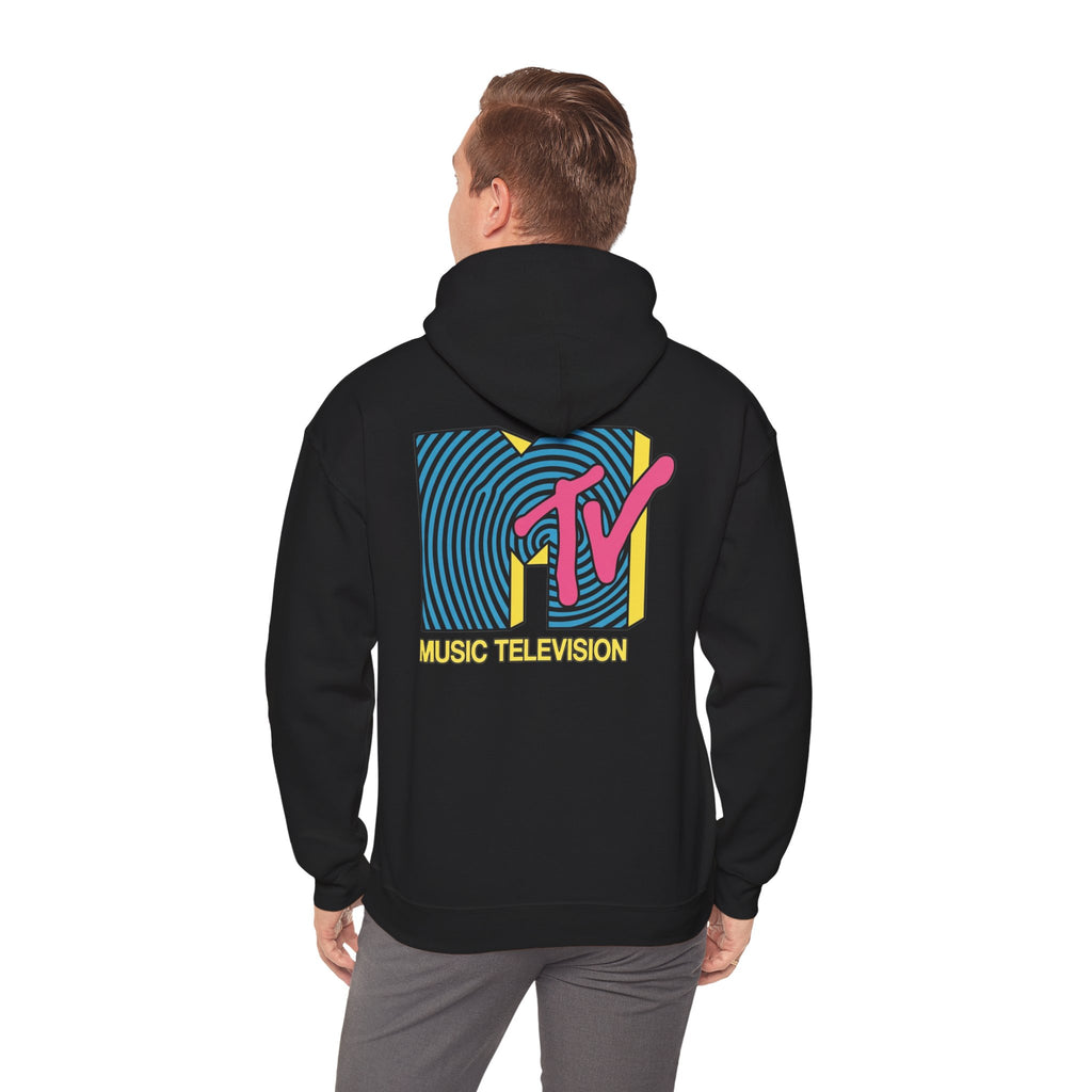MTV Retro Logo Hoodie – 90s music culture sweatshirt.