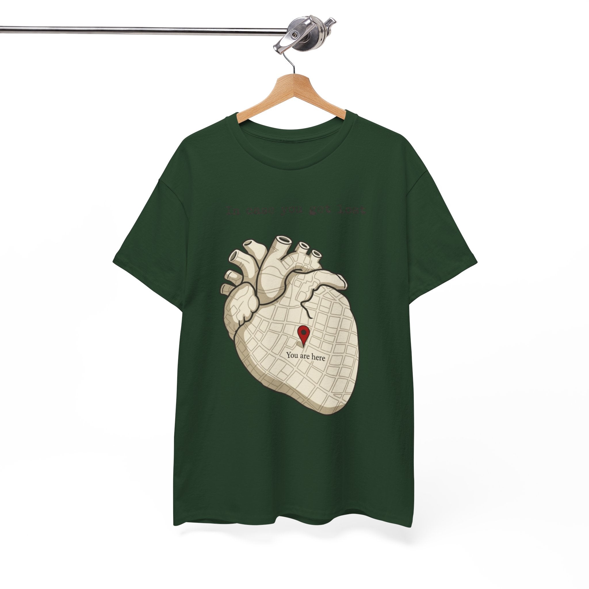 “In case you get lost” Heart Map — T-Shirt