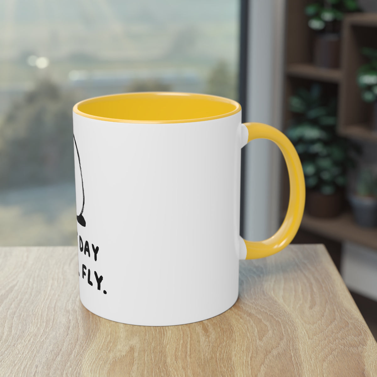 One Day I Will Fly Mug – egg dreaming of flying inspirational mug.
