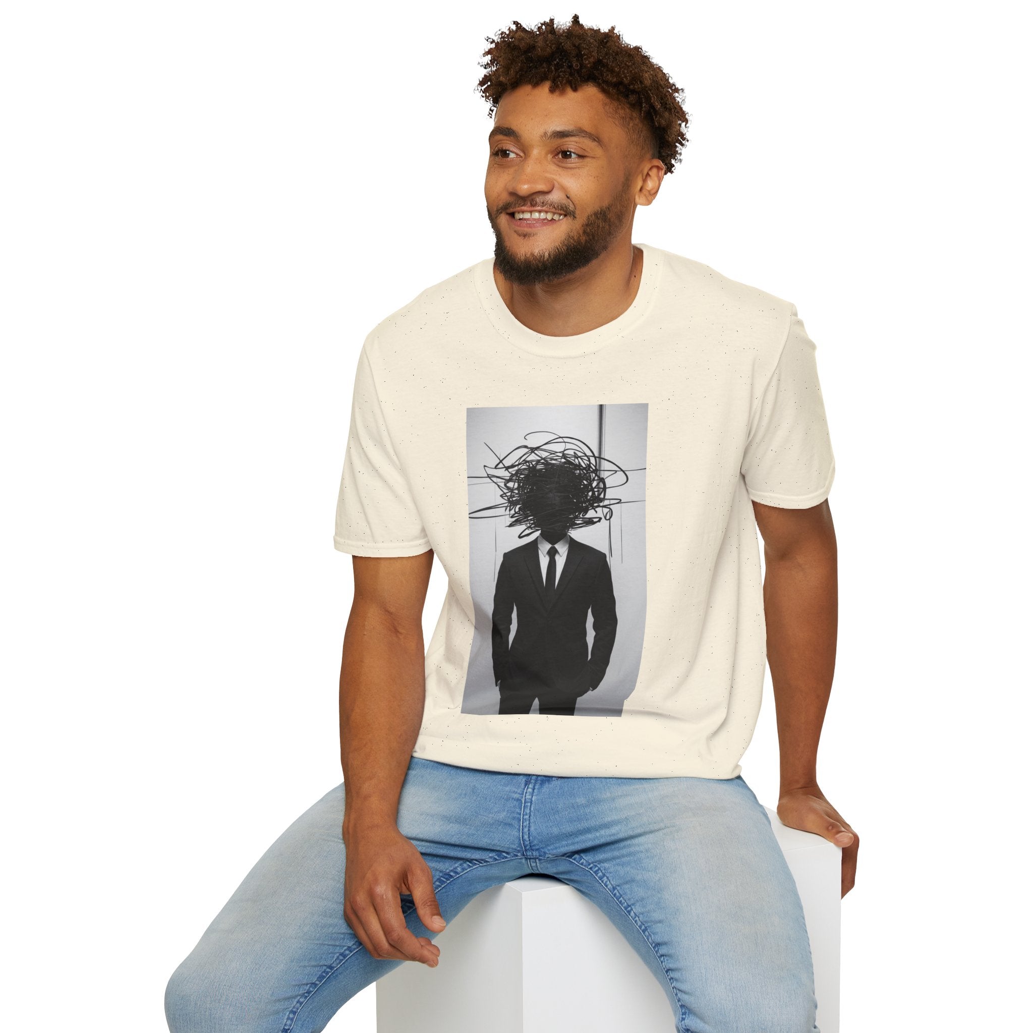 Abstract Scribble Head — T‑Shirt