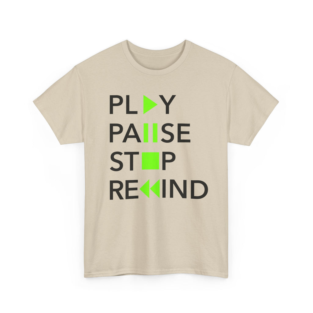 Play Pause Stop Rewind T-Shirt – Music Lover Graphic Tee
