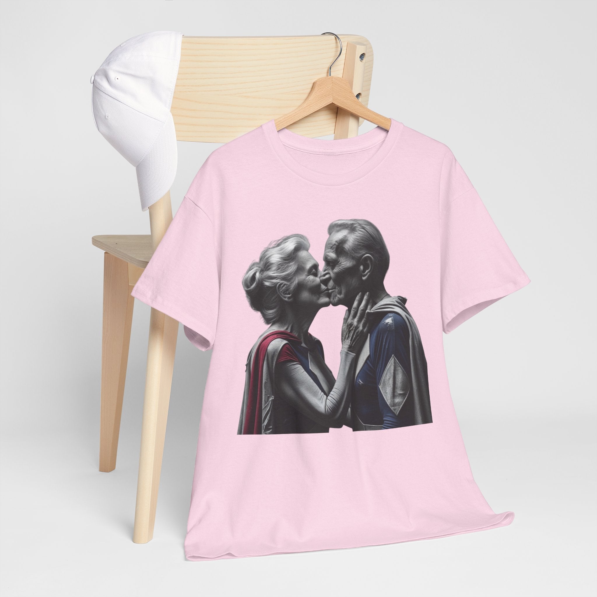 Kissing Old Superheroes — T‑Shirt
