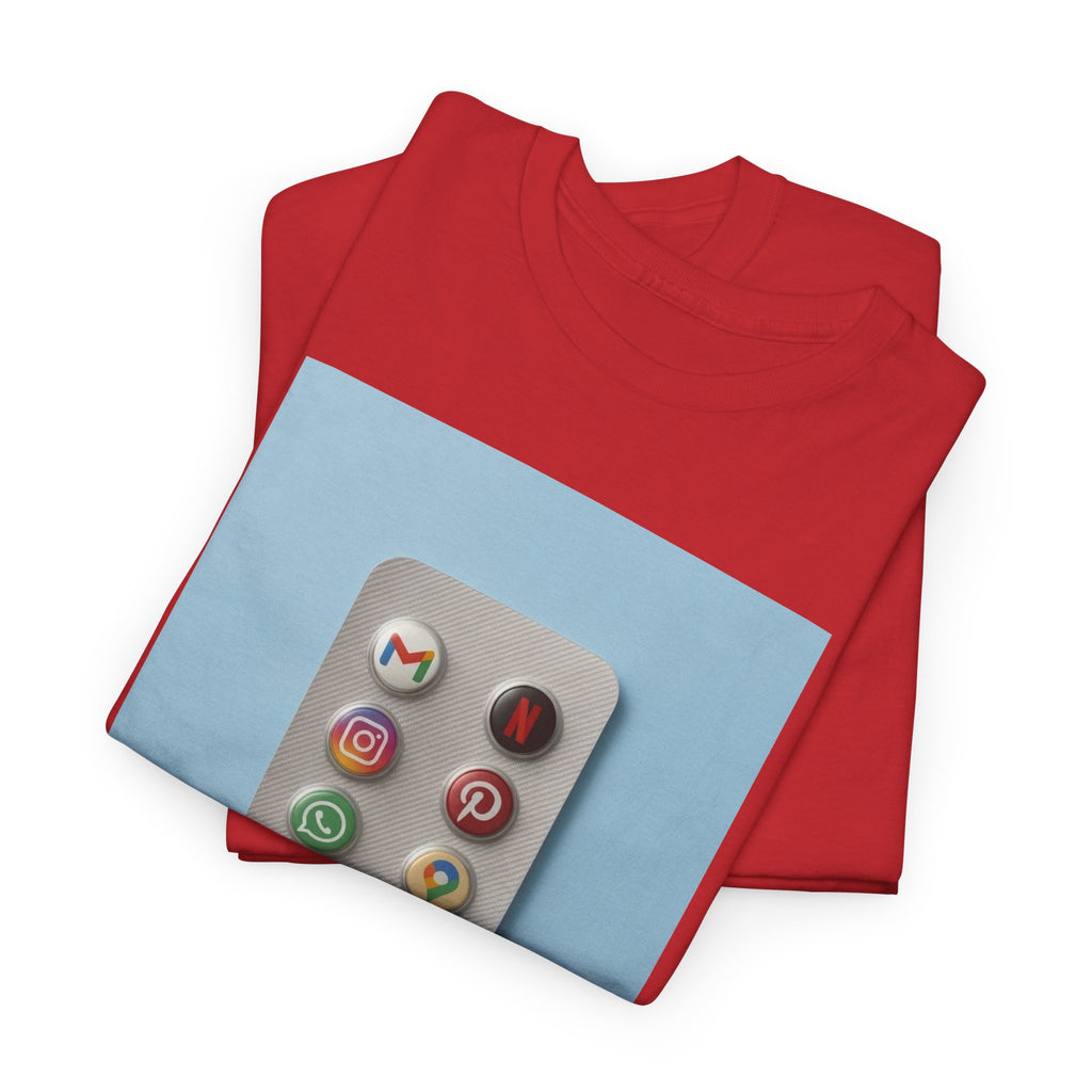 Social Media Pills T-Shirt – Funny Tech Satire Graphic Tee