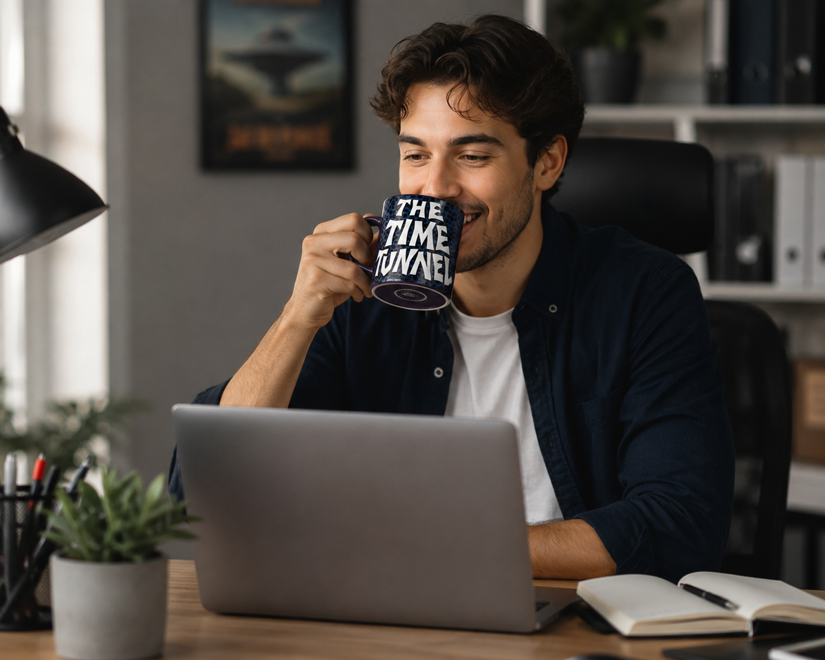 The Time Tunnel Coffee Mug – Retro Sci-Fi Ceramic Mug
