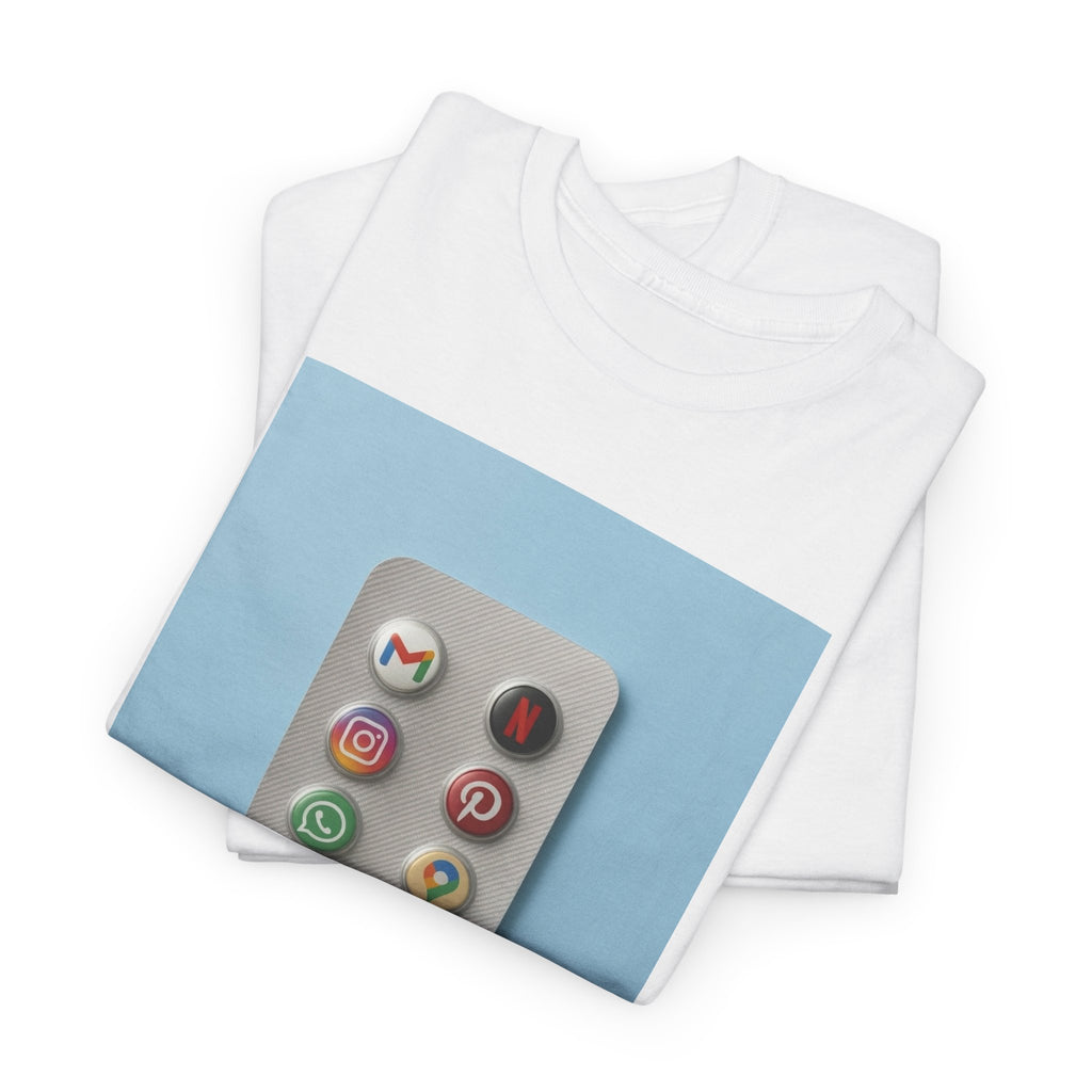 Social Media Pills T-Shirt – Funny Tech Satire Graphic Tee