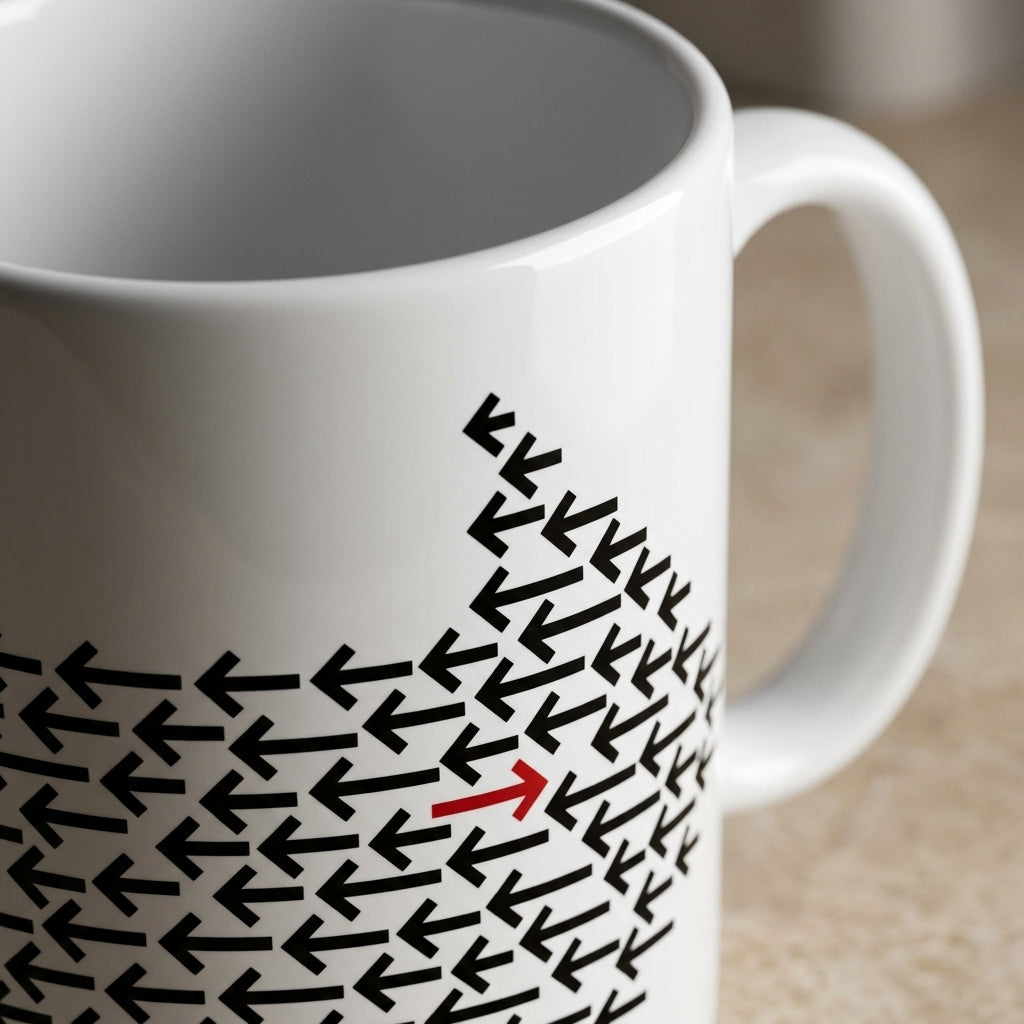 Red Arrow Against the Crowd — Office Coffee Cup