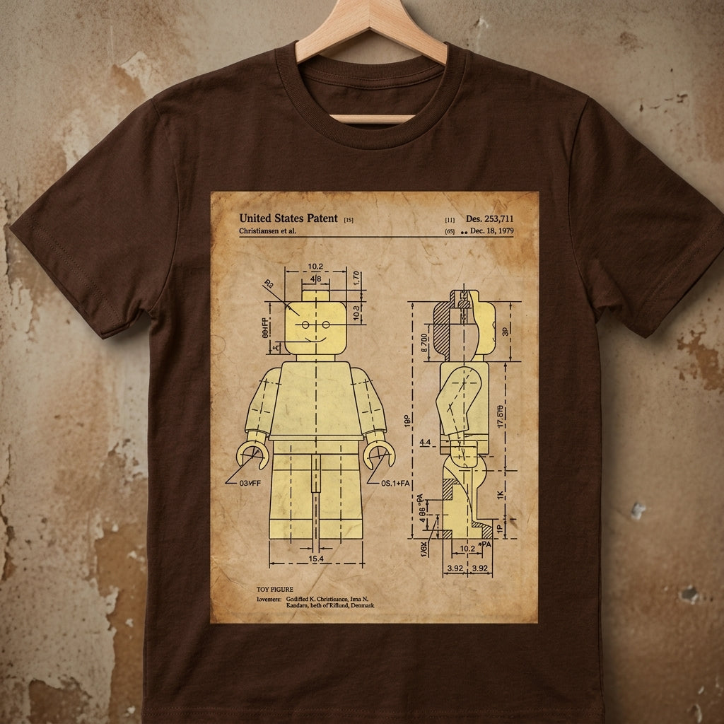 Lego Minifigure Patent T-Shirt – Pop Culture Graphic Tee