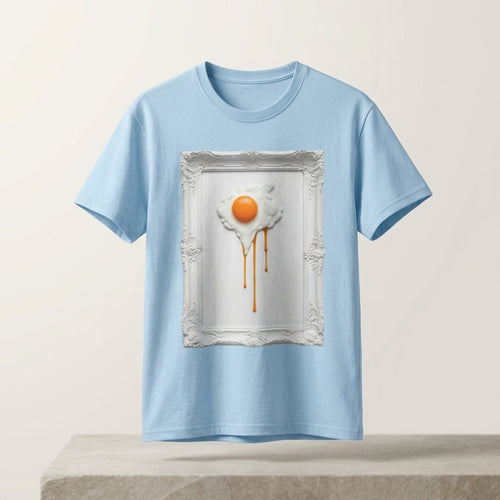 Artful Drip Fried Egg T-Shirt – Surreal Pop Art Graphic Tee