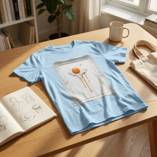 Artful Drip Fried Egg T-Shirt – Surreal Pop Art Graphic Tee
