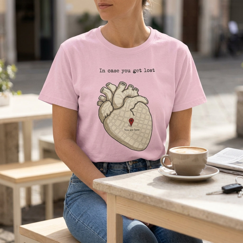 “In case you get lost” Heart Map — T-Shirt