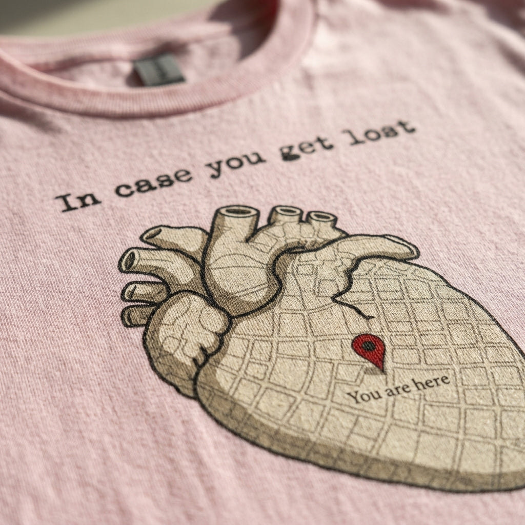 “In case you get lost” Heart Map — T-Shirt