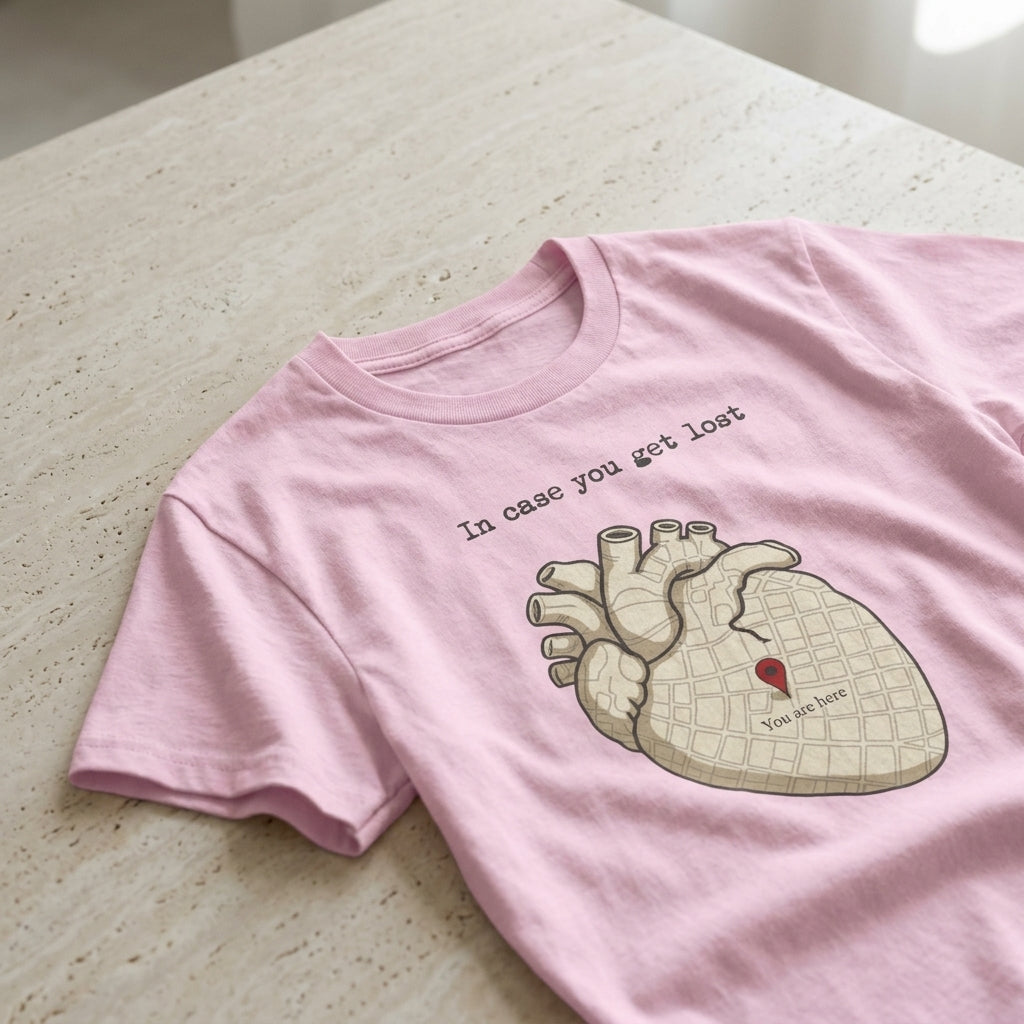 “In case you get lost” Heart Map — T-Shirt