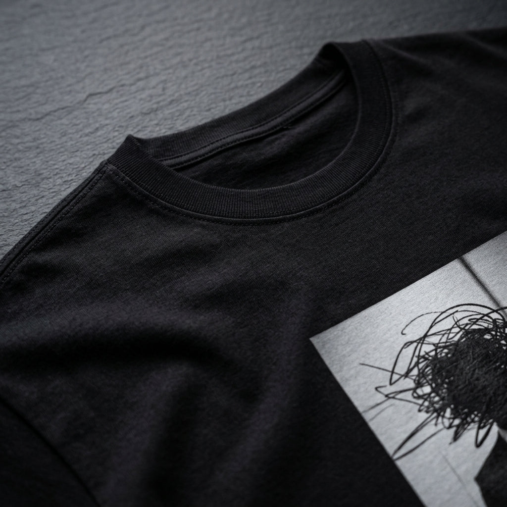 Abstract Scribble Head — T‑Shirt