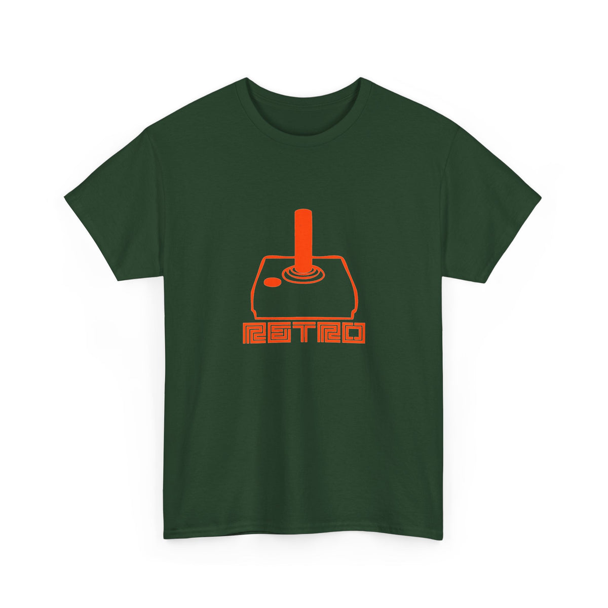 Retro Arcade Joystick T-Shirt in Forest Green – nostalgic gaming graphic tee