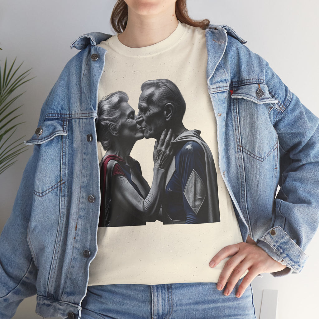 Kissing Old Superheroes — T‑Shirt