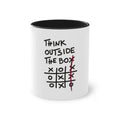 Think Outside the Box Mug in Black – motivational tic-tac-toe coffee mug