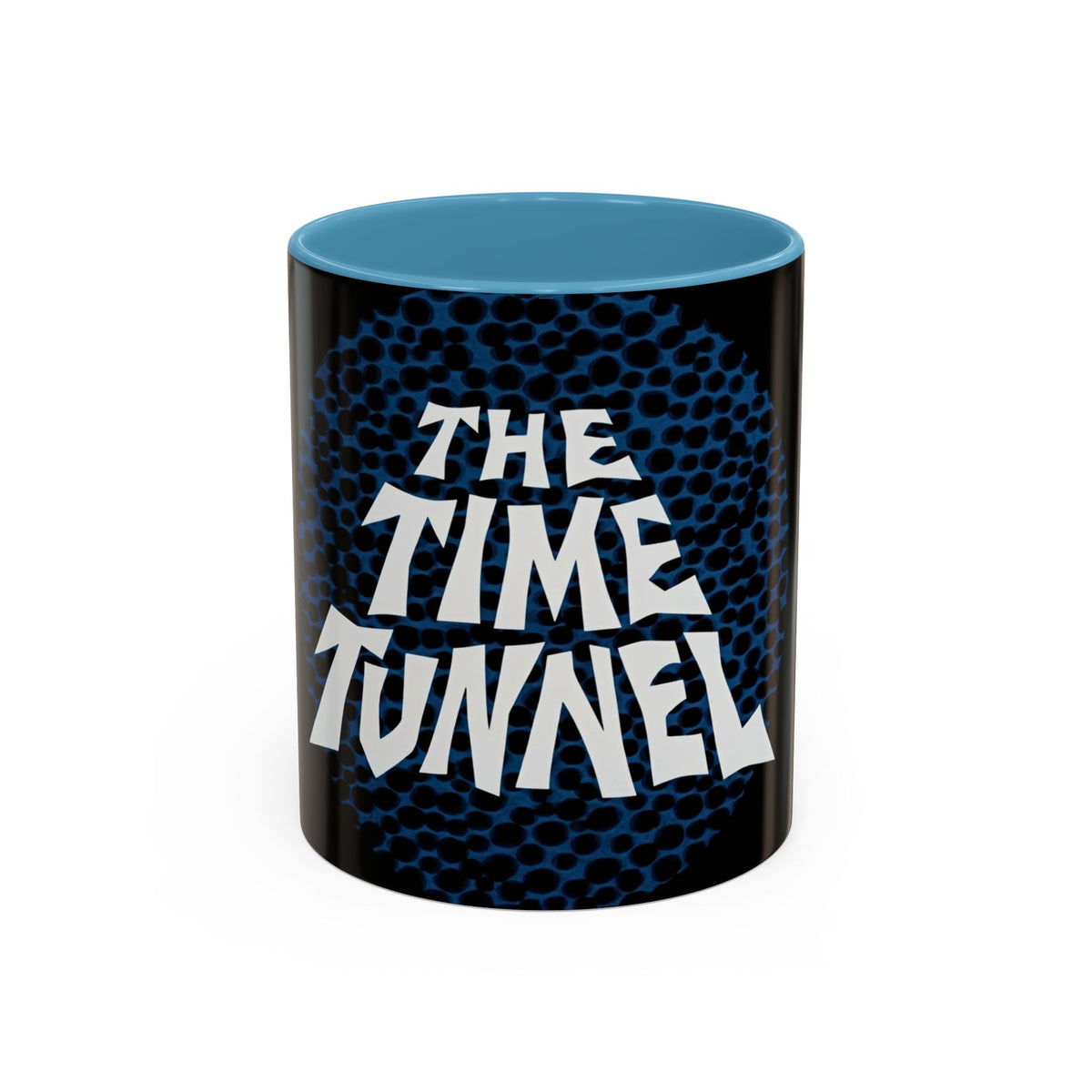 The Time Tunnel Mug in Light Blue – retro sci-fi time tunnel spiral mug