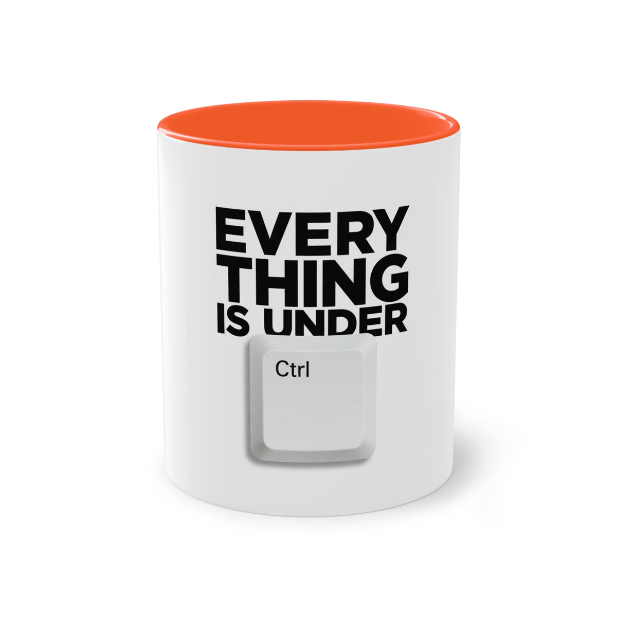 Everything Is Under Control Mug in Orange – funny calm-under-pressure coffee mug
