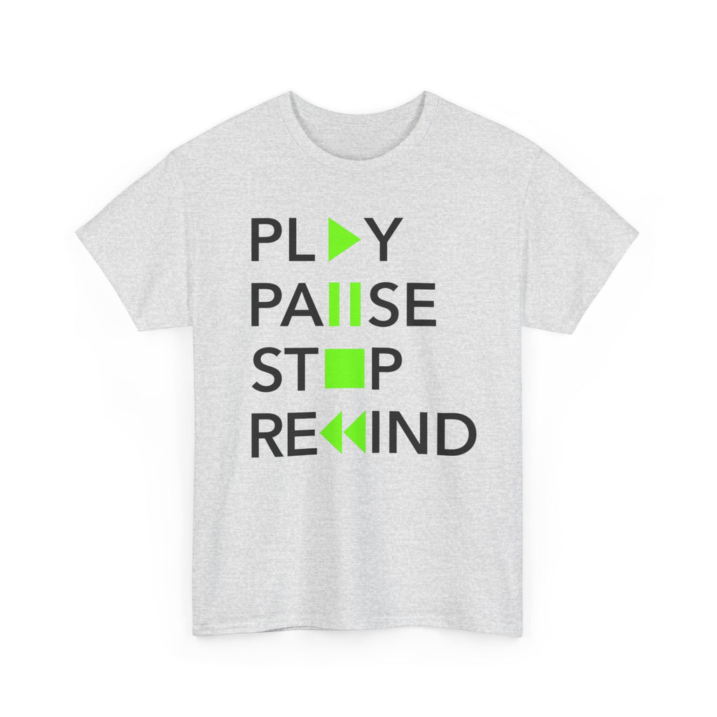 Play Pause Stop Rewind T-Shirt – Music Lover Graphic Tee