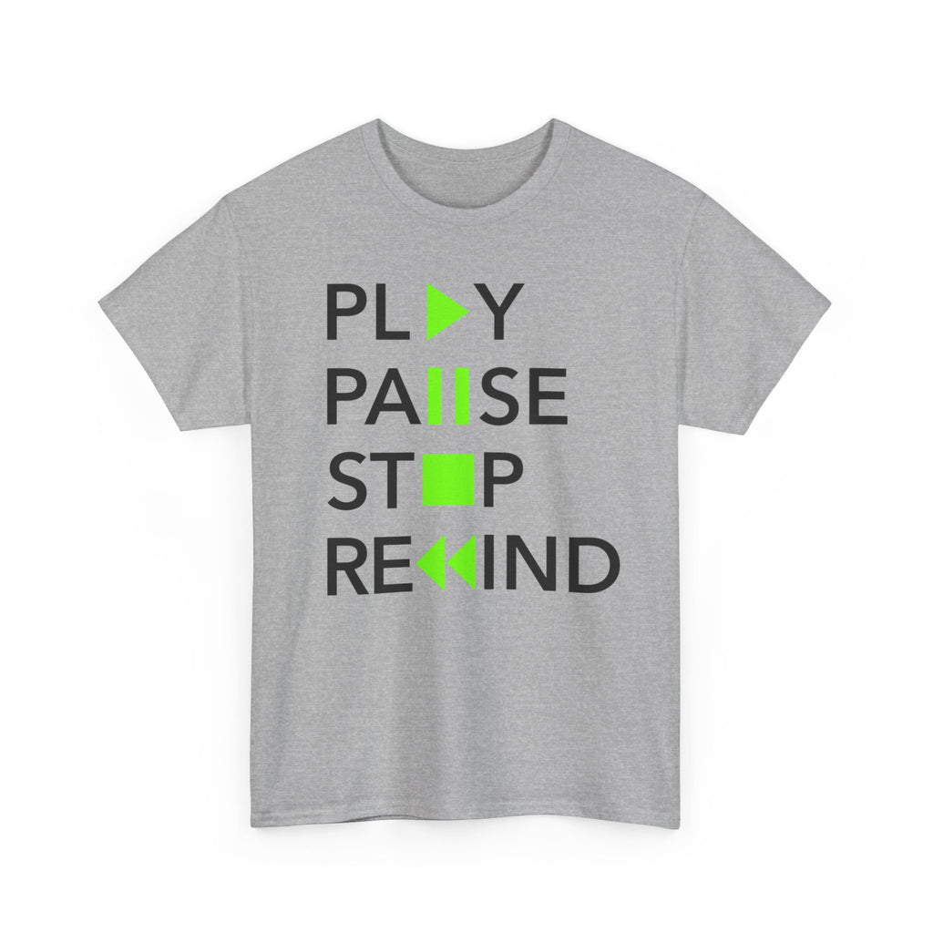Play Pause Stop Rewind T-Shirt – Music Lover Graphic Tee