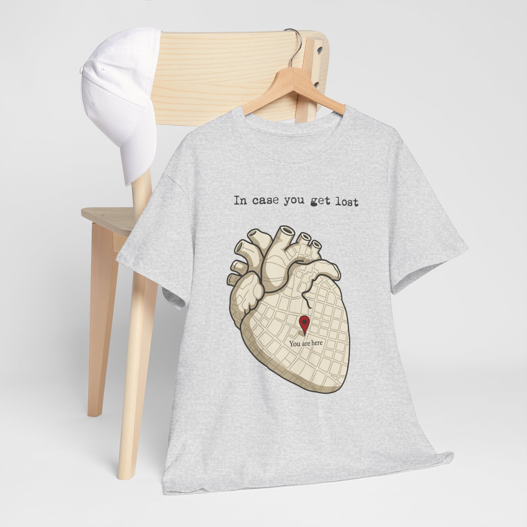“In case you get lost” Heart Map — T-Shirt