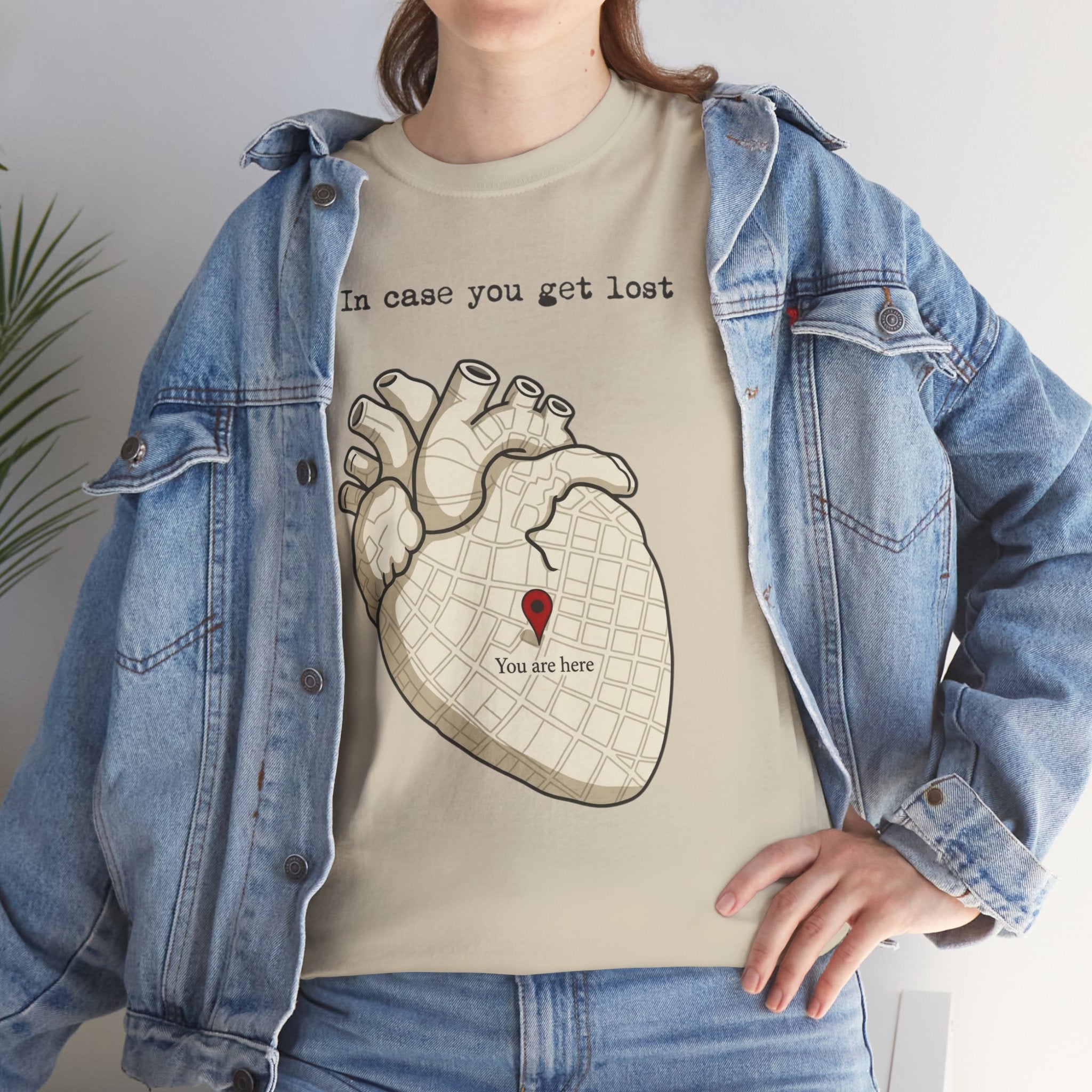 “In case you get lost” Heart Map — T-Shirt