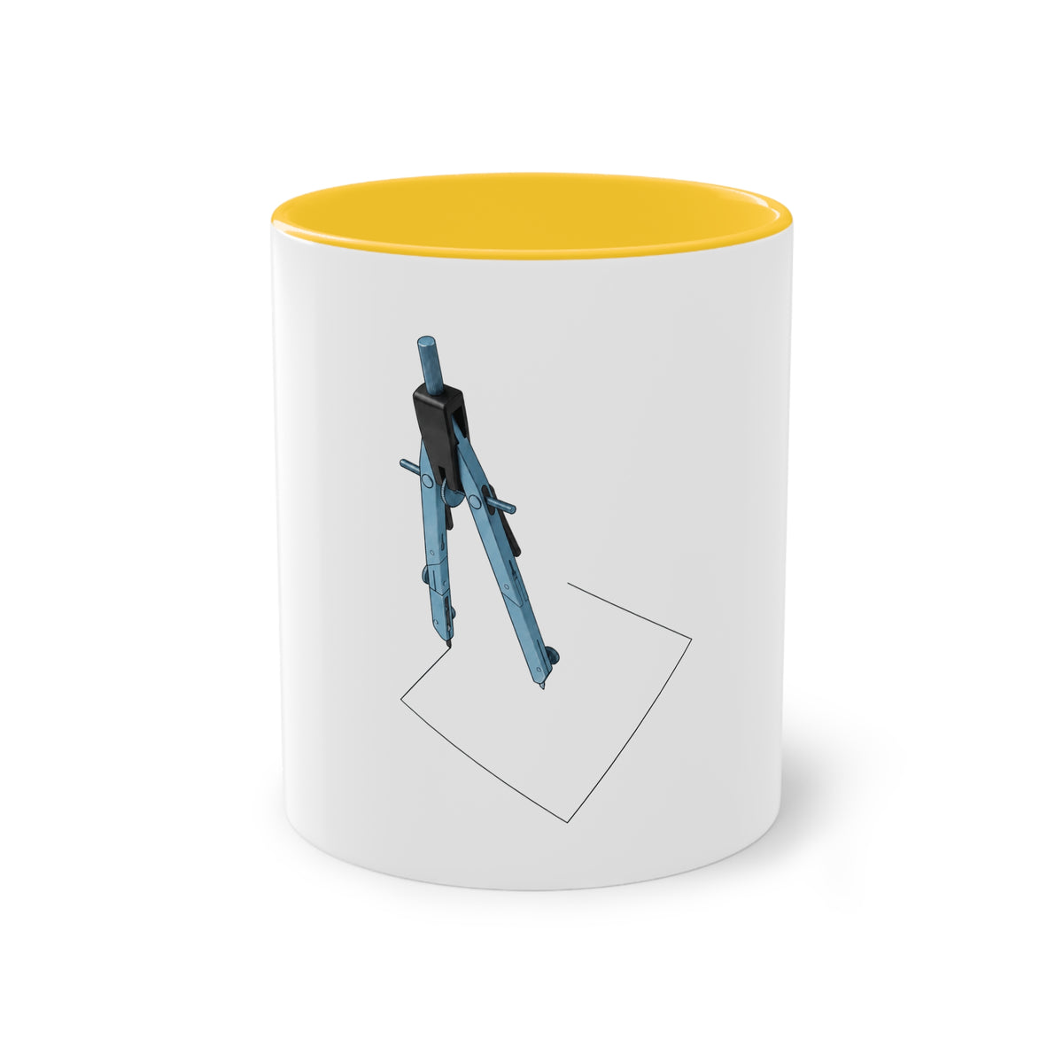 Engineer Compass Mug in Gold – architect compass geometric art mug