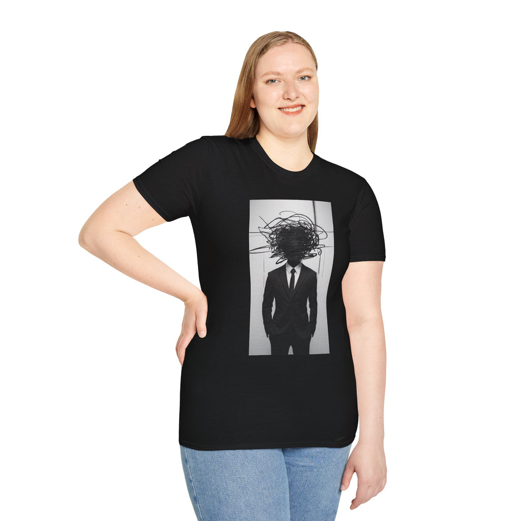 Abstract Scribble Head — T‑Shirt
