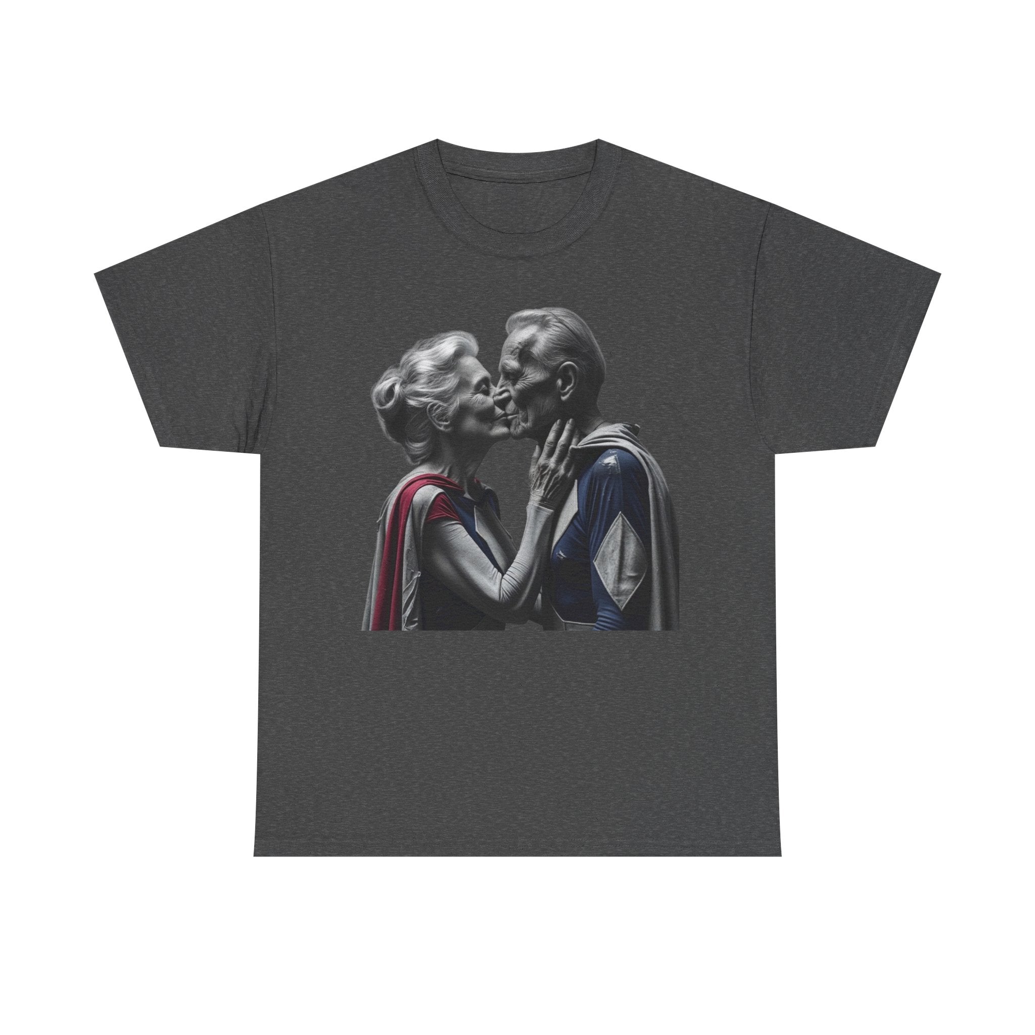 Kissing Old Superheroes — T‑Shirt