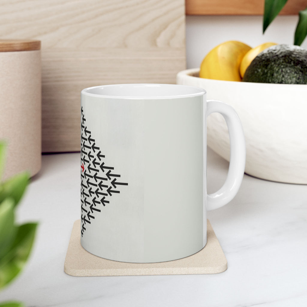 Red Arrow Against the Crowd — Office Coffee Cup