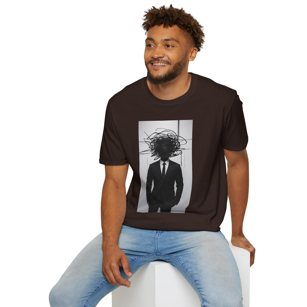 Abstract Scribble Head — T‑Shirt
