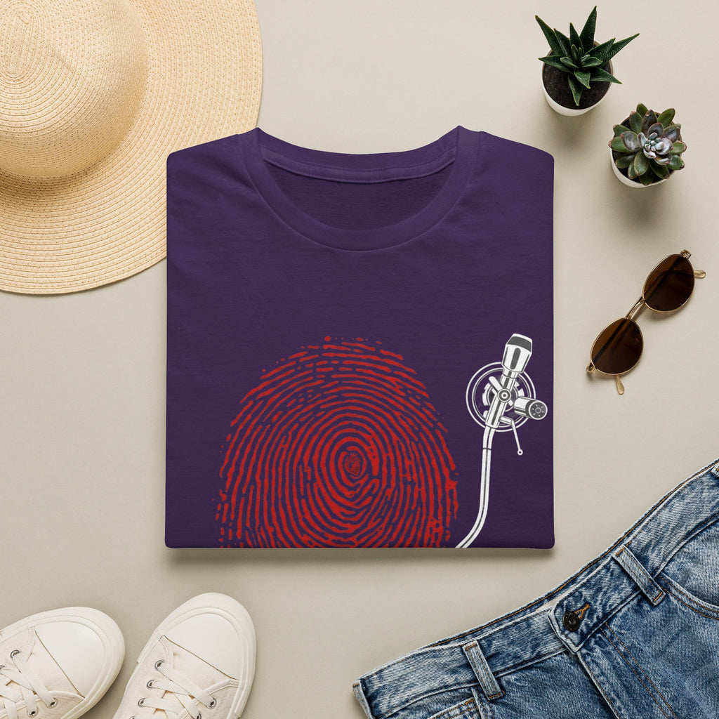 Fingerprint Turntable T-Shirt – Music DJ Graphic Tee