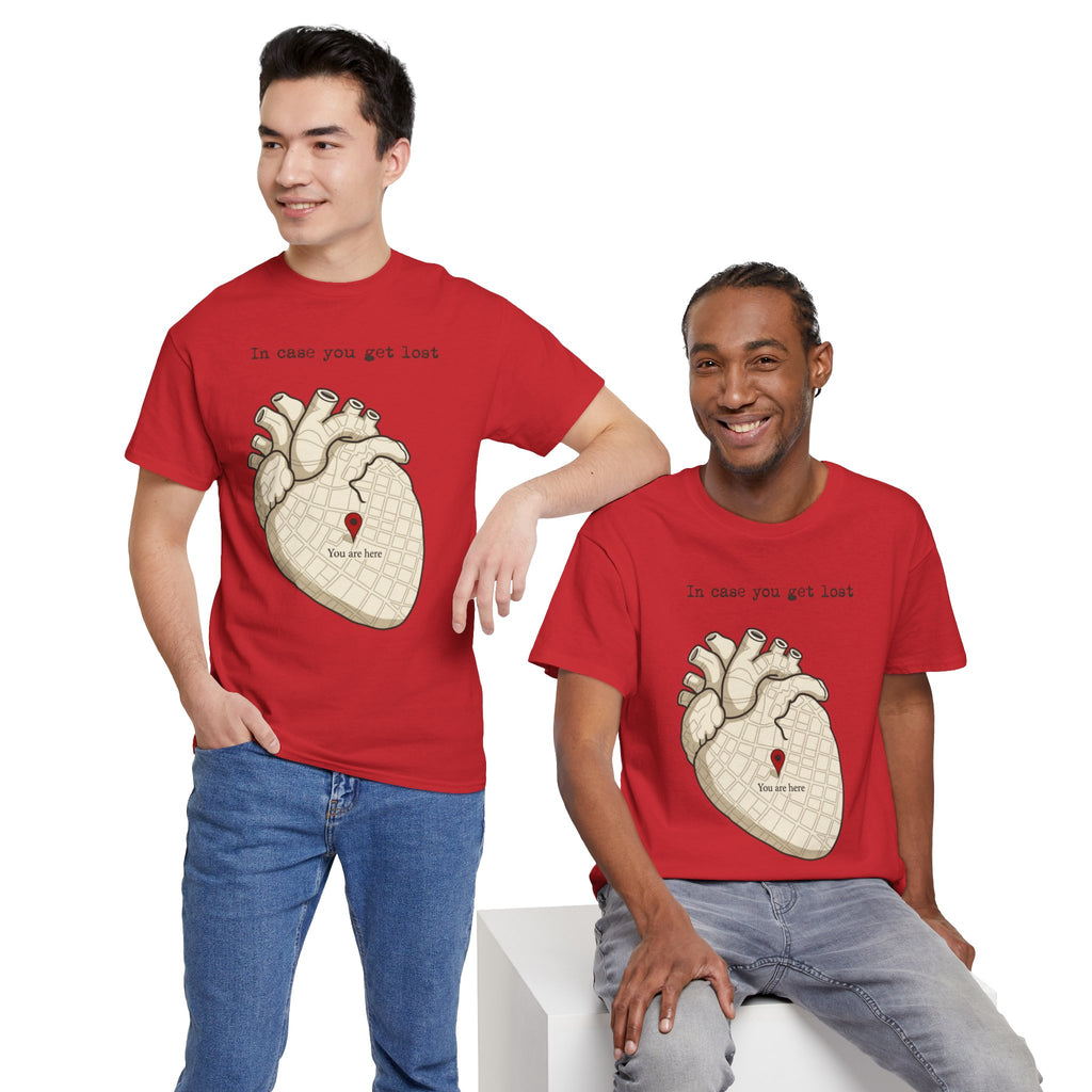“In case you get lost” Heart Map — T-Shirt
