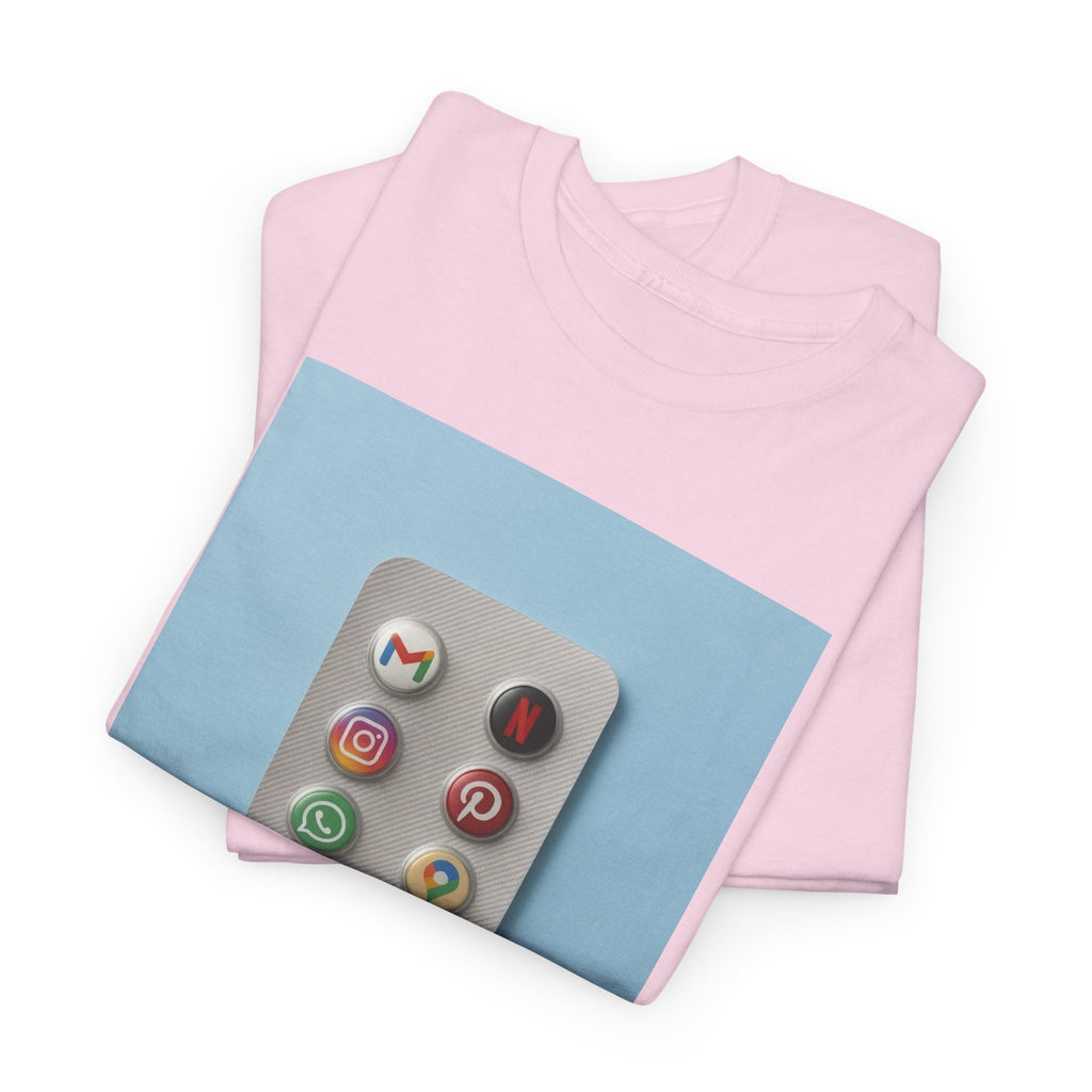Social Media Pills T-Shirt – Funny Tech Satire Graphic Tee