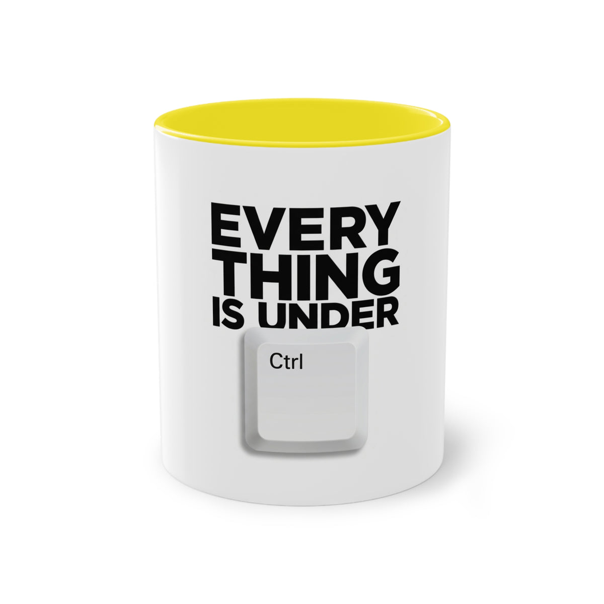 Everything Is Under Control Mug in Yellow – funny calm-under-pressure coffee mug