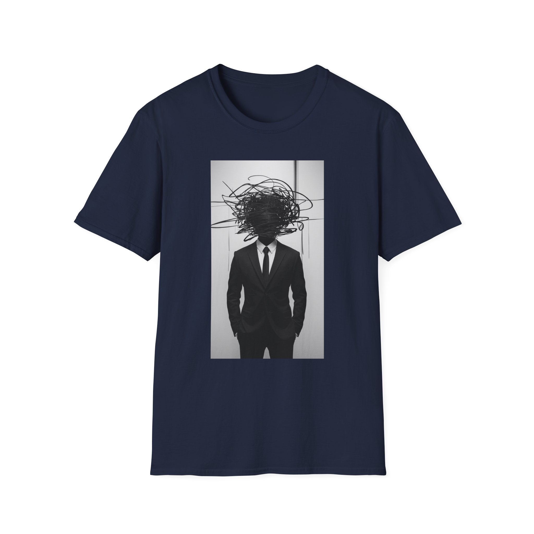 Abstract Scribble Head — T‑Shirt