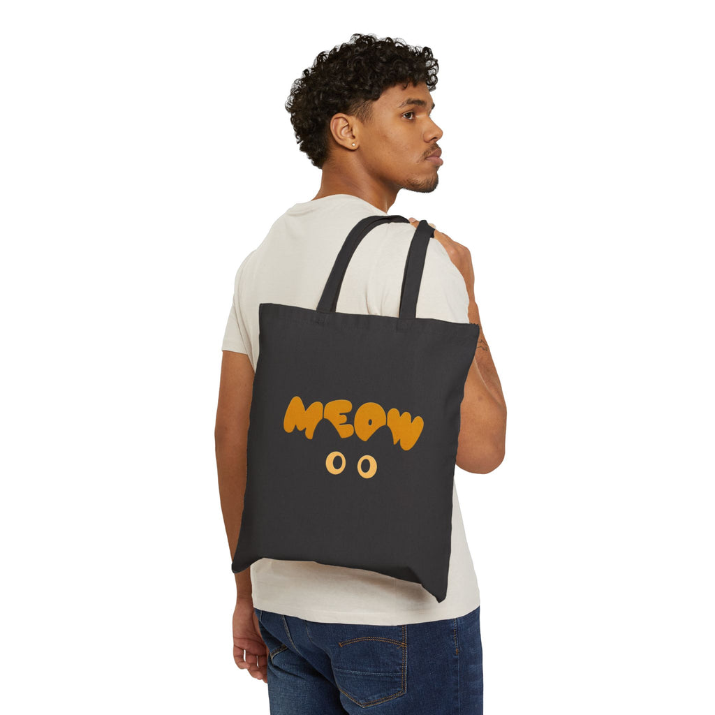 'Meow' — Canvas Grocery & Book Tote